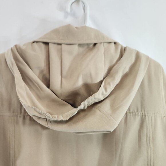 London Fog Sport Trench Coat Beige Size Large Womens Hooded - Picture 4 of 11